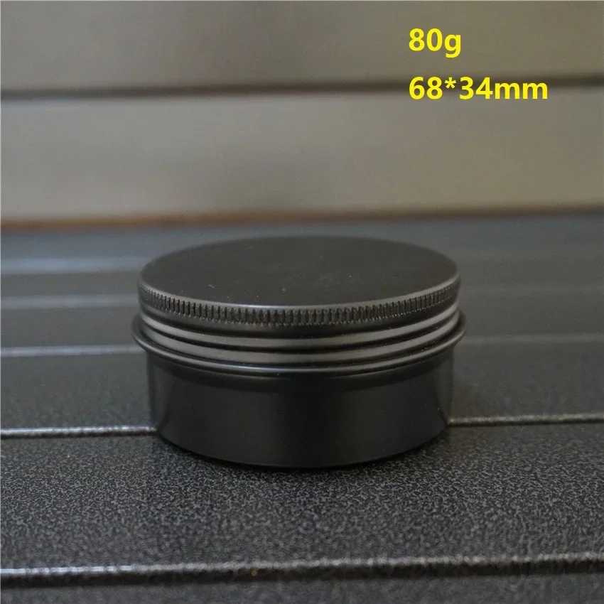 

Матовая черная алюминиевая круглая коробка 5/10/15/20/30/50/80 г, металлические жестяные банки, пустые 50 мл, портативная фотобанка, алюминиевый чайник