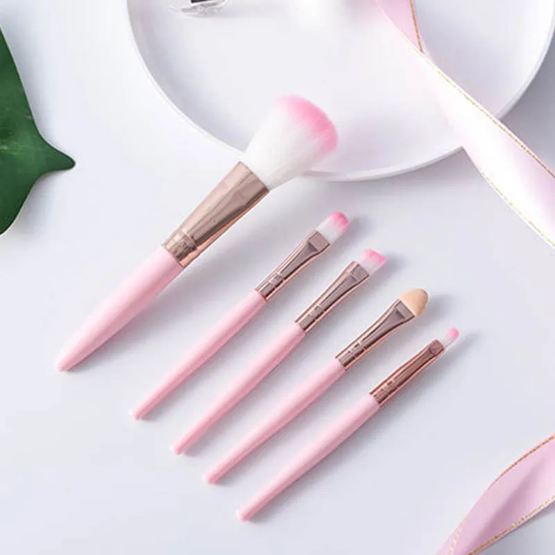 

5pcs/set Beginners Makeup Brush Kit Make Up Brushes Tools Concealer Blush Eyeshadow Brush Lip Brush Delicate Soft Beauty Tool