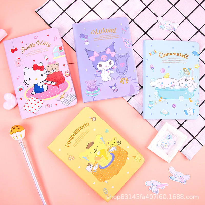 

Аниме Kuromi Cinnamoroll Hellokittys помпон Purins Многофункциональный креативный милый офисный блокнот A6 в твердом переплете