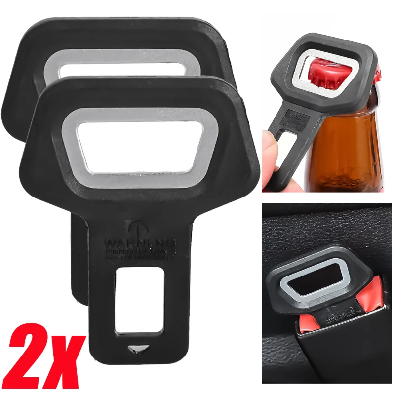

Universal Car Safety Belt Buckle Clip Car Seat Belt Stopper Plug Vehicle Mount Bottle Opener Auto Interior Accessories 2/1pcs