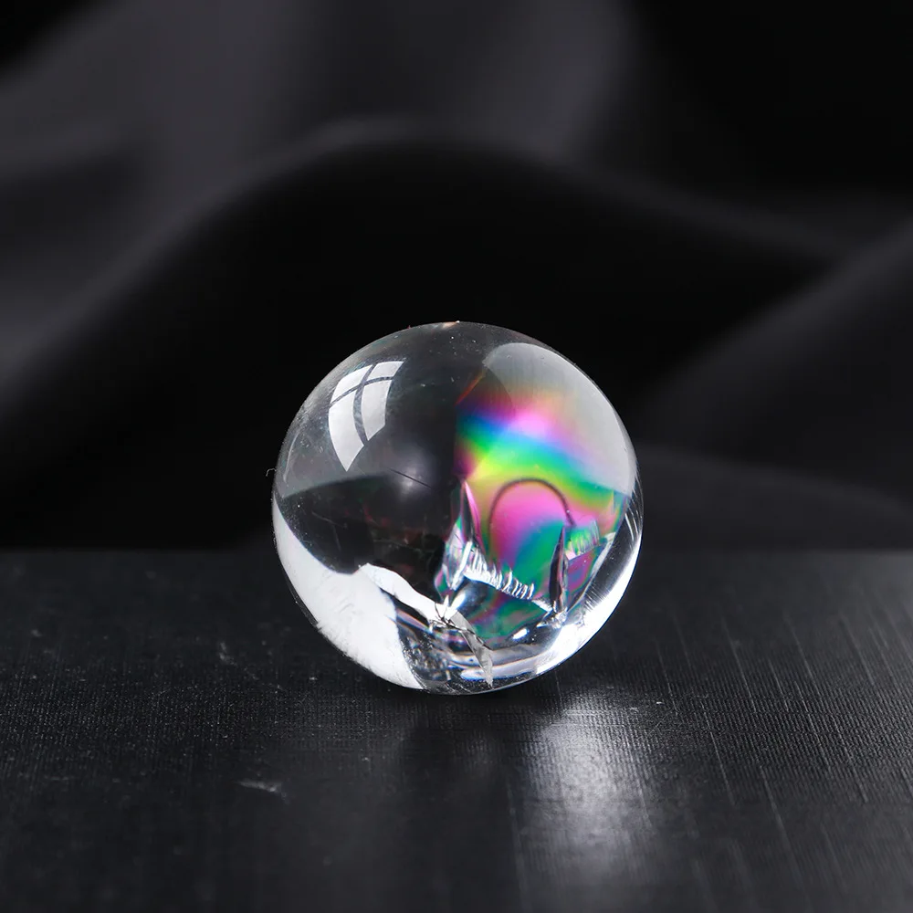 

Natural White Crystal Burst Colorful Rainbow Crystal Ball Athestraffan Decorated Transfer Ball Gem Energy Ball Reiki Healing