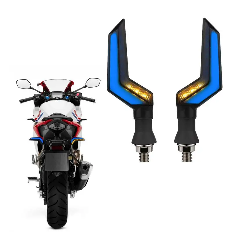 

2Pcs Motorcycle Turn Signal Lights Bendable Moto LED Flowing Water Blinker Practical Signal Lamp Accessories Bendable Flowing