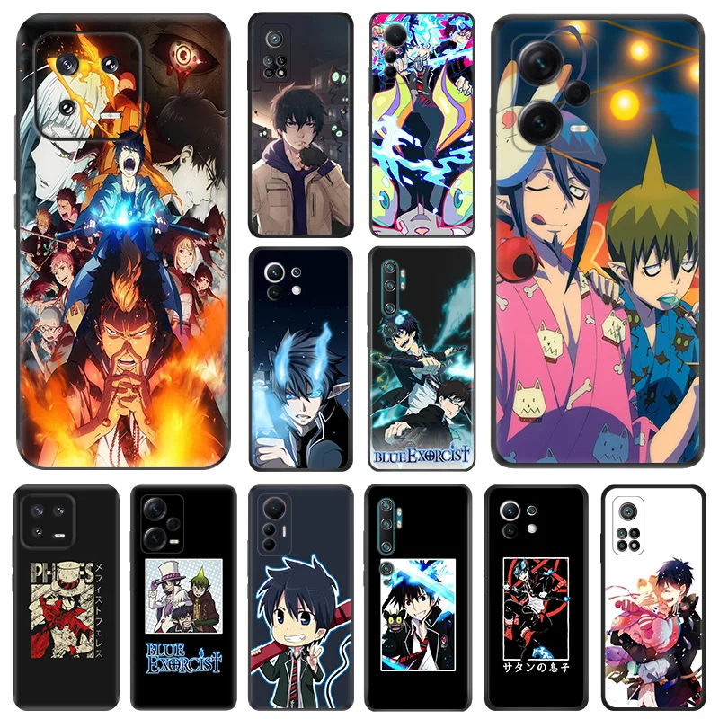 Matte Phone Cases For Redmi 12 12c 13c Note12 Note13 Pro Ao no Exorcist Anime Xiaomi 13 Lite 12x 12t 12s 4G 5G Soft Black Cover