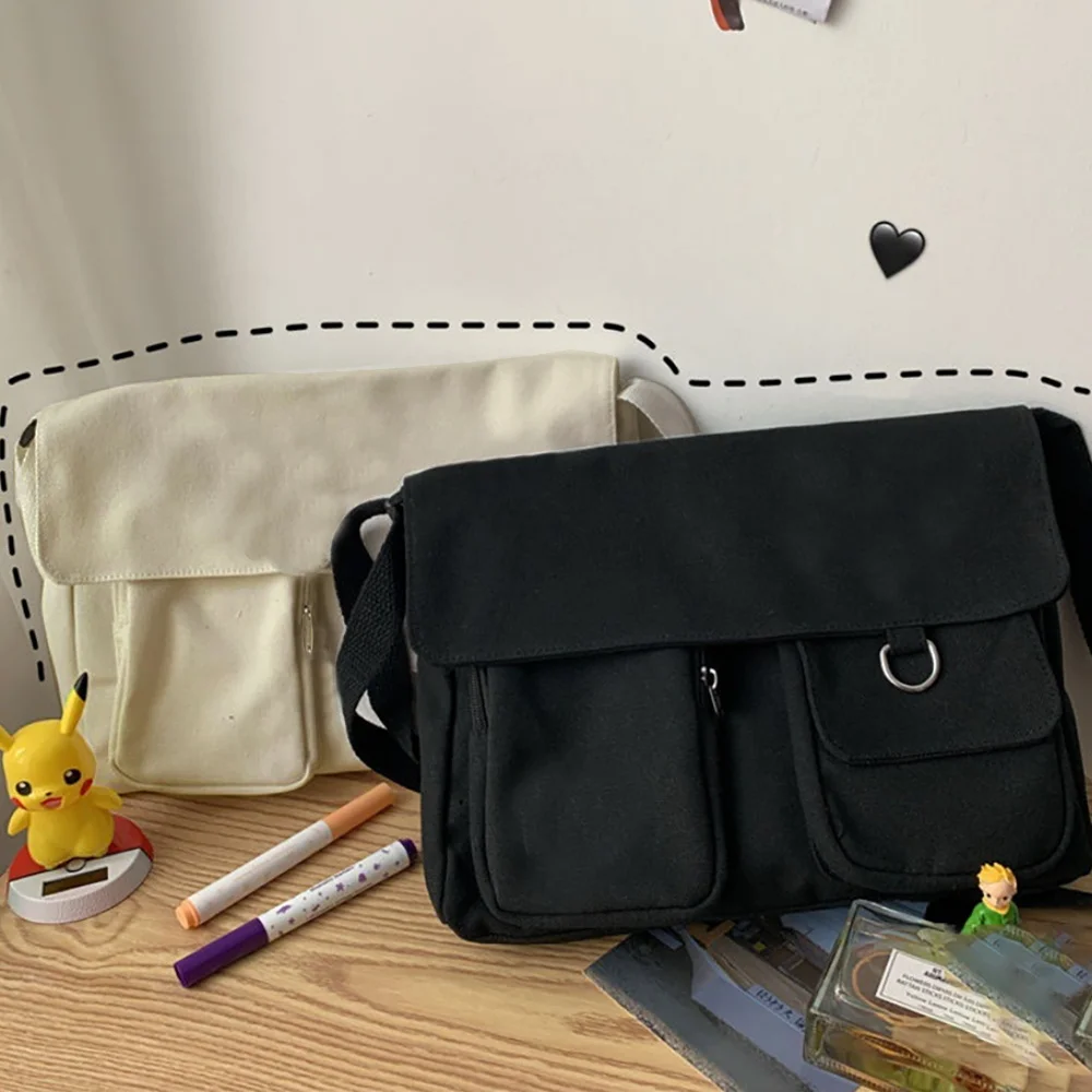 

Women Bag Messenger Bags Fashion Shopper Canvas Large Shoulder Crossbody Youth Travel Organizer School Pack 2022 Men Satchels