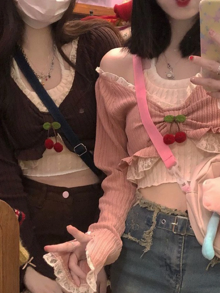 Женский летний розовый топ в стиле Лолиты