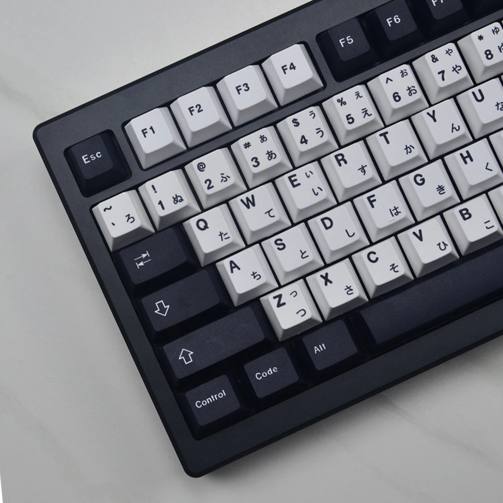 

GMK Black White Key cap 129Keys Minimalist Cherry Profile PBT Keycaps for Mechanical Keyboard Custom Japanese Keycap