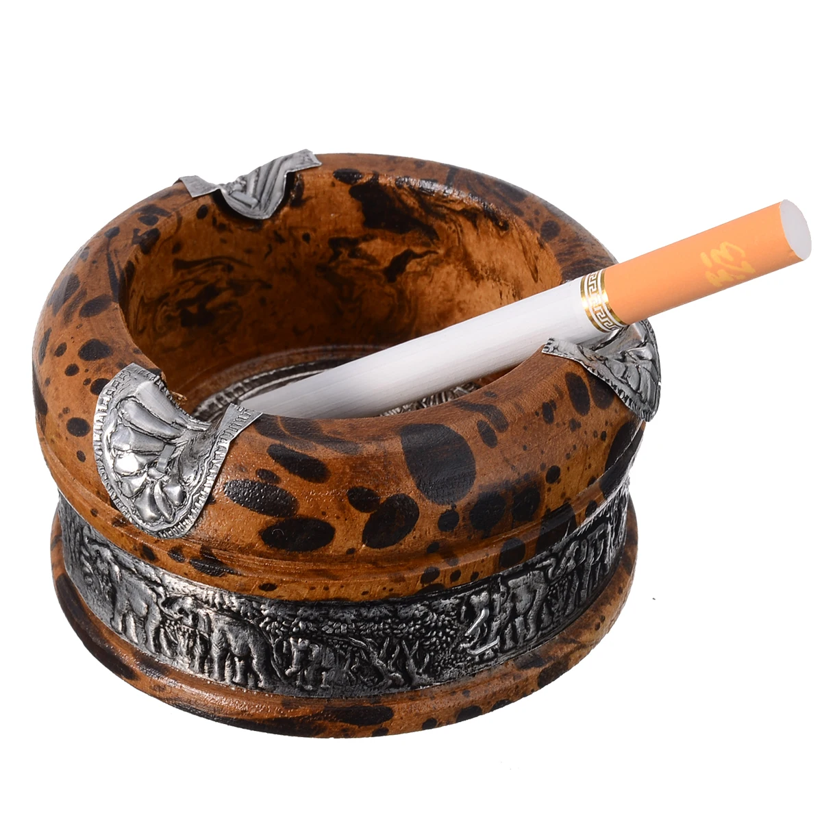 

3Inch Boutique Vintage Wood Ashtray Handmade Smoking Tobacco Cigar Cigarette Ashtray Ash Tray Case for Smoking Convenience