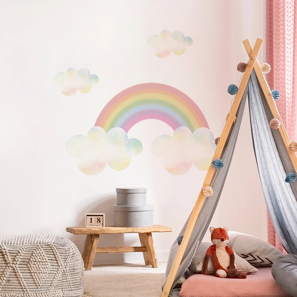 

Funlife®Настенные стикеры Dream Rainbow для детской комнаты, водонепроницаемое украшение для дома для девочек и мальчиков, спальни, детской комнаты, ...