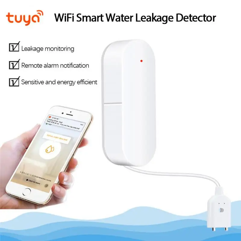 

Датчик утечки воды Tuya Zigbee/Wi-Fi, детектор утечки воды для умного дома, с оповещением о переливе, с защитой от перелива, для умного дома