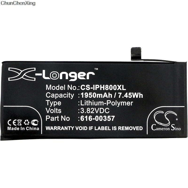 

Cameron Sino 1950mAh Battery 616-00357 for Apple A1863, iPhone 8, MQ6K2LL/A, MQ6L2LL, MQ6M2LL, MQ7F2LL,MQ7G2LL,MQ7H2LL