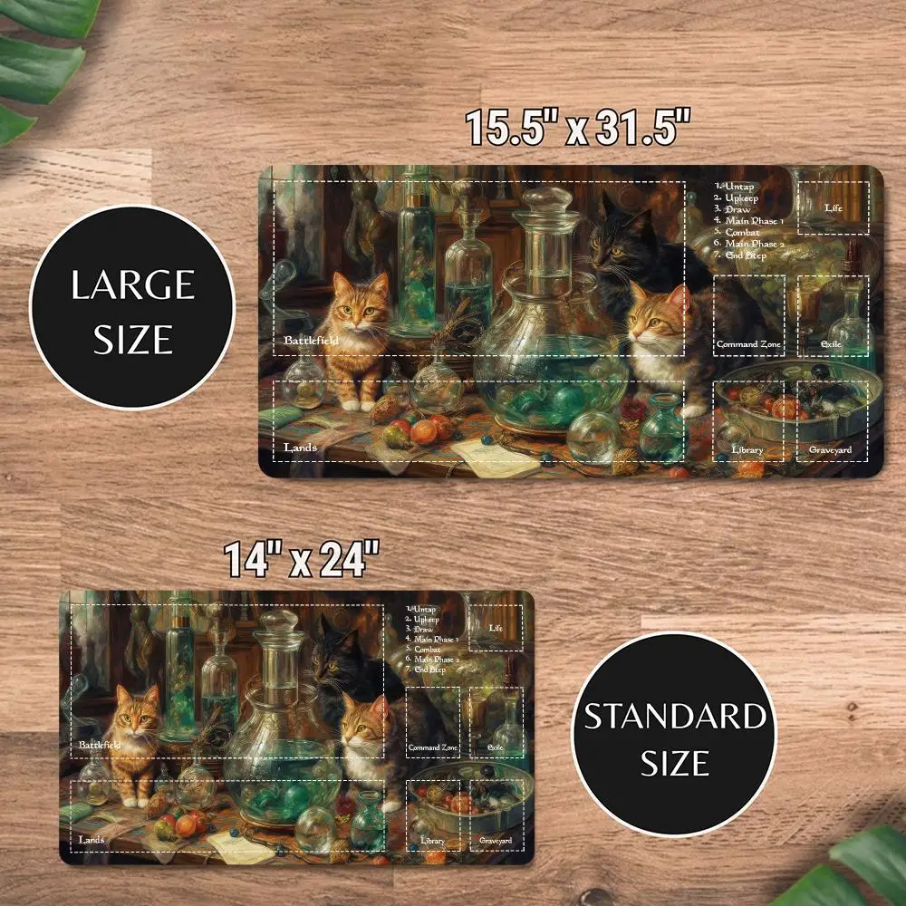 Фото Игровой коврик Apothecary Cats MTG с зонами для Commander, 600x350, нескользящий, резиновый, для TCG Magic: The Gathering №4