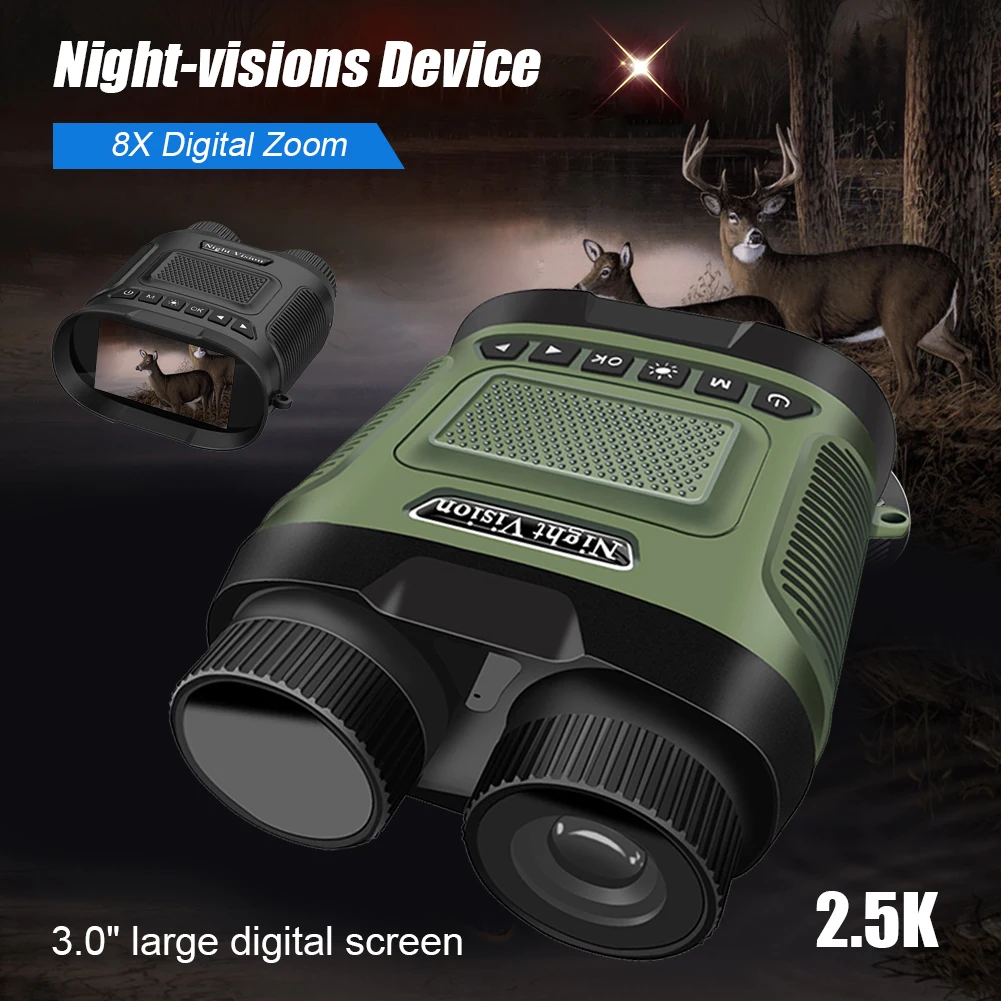 High Power 2.5KD Binoculars Portable Travel 8X Digital Telescope Night Vision 350M Full Dark Viewing Distance Hunting Binocular