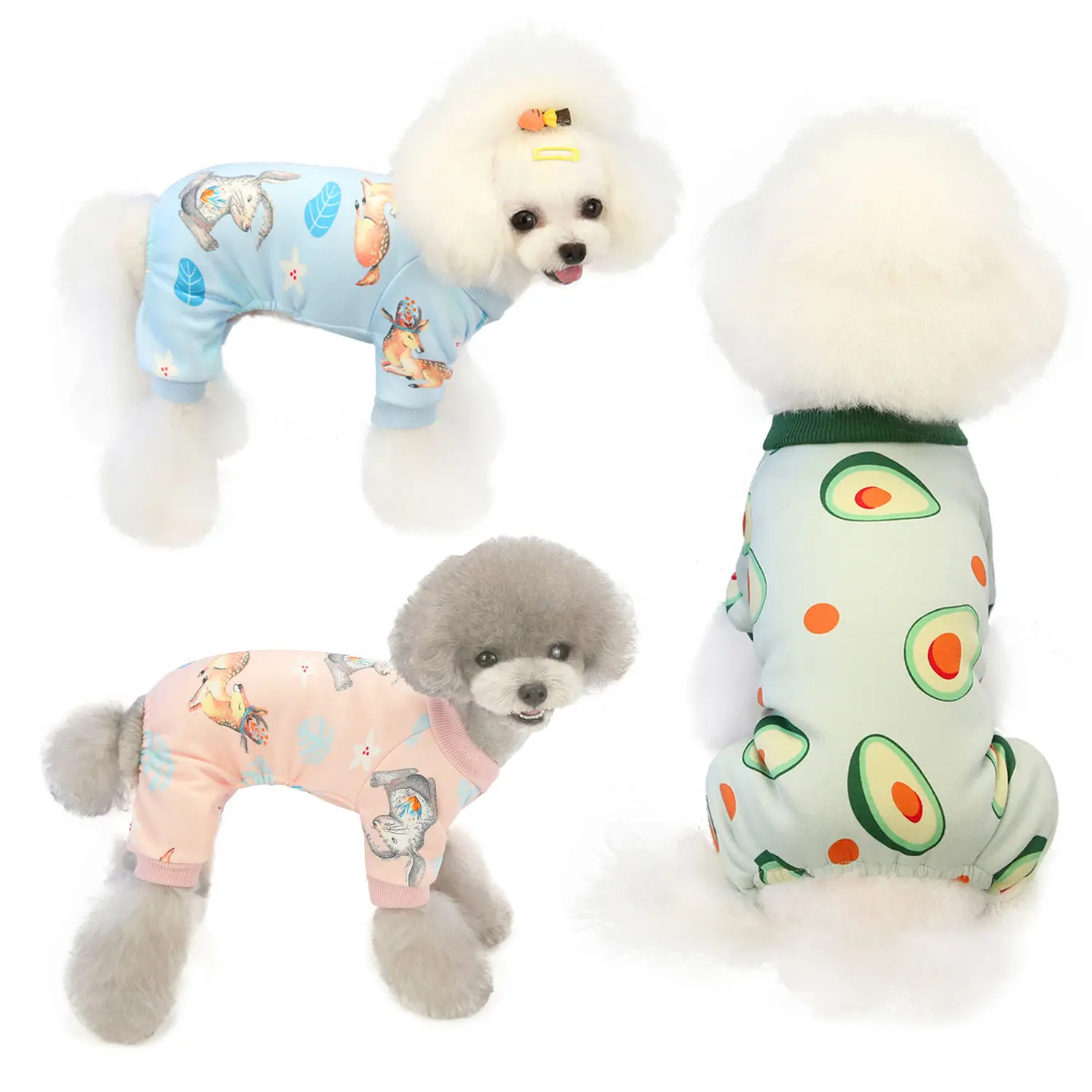 

Autumn Winter Lovely Print Milk Fiber Pajamas Nighty Dog Clothes Puppy Jumpsuit Nightclothes for Chihuahua Pomeranian Small Dogs