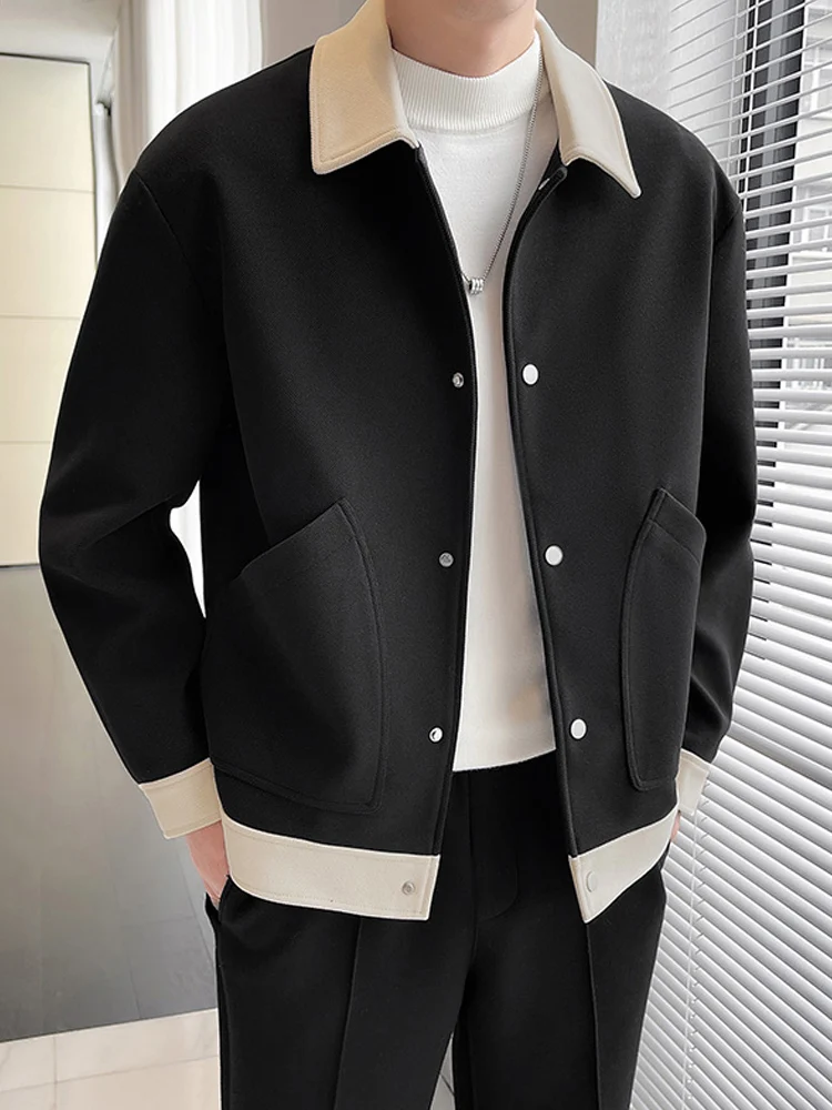 Pu Shuai Высококачественная мужская одежда Верхняя Young Sle Осеннее и зимнее шерстяное