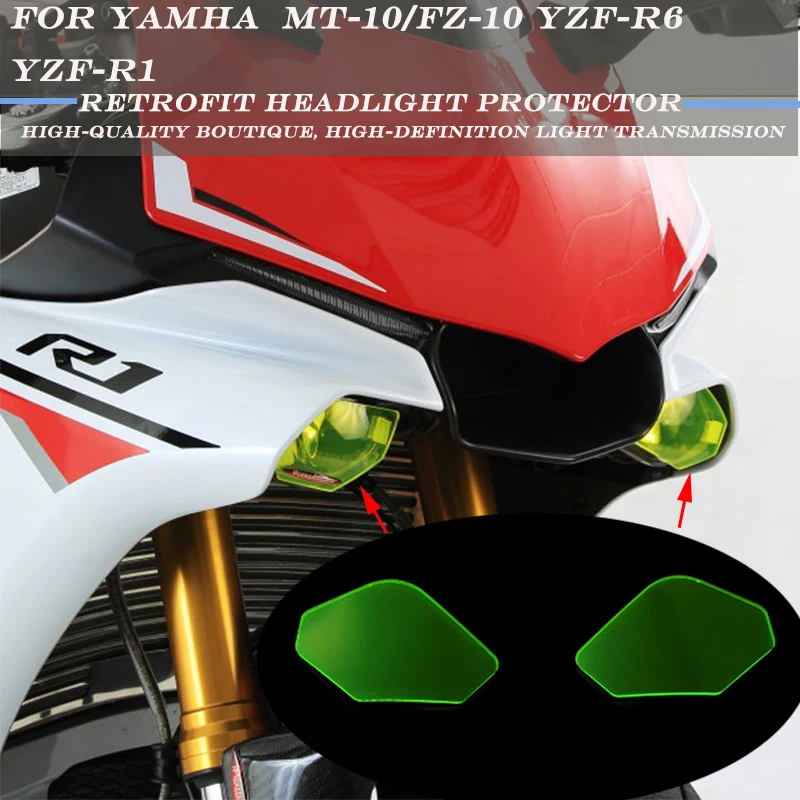 

For YAMAHA MT-10/FZ-10 YZF-R6 YZF-R1 Motorcycle Headlight Cover Protective Screen Lens Acrylic Protective Cover Lampshade