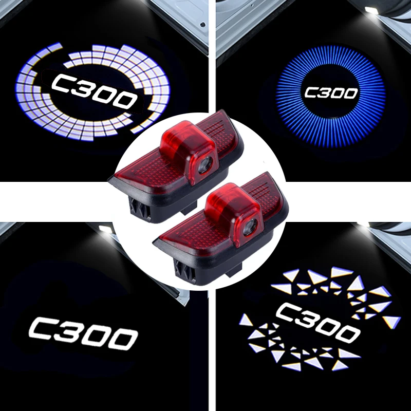 

2Pcs for Mercedes Benz C Class W204 C300 2008-2013 2012 LED Car Door Welcome Logo Lights Courtesy Projector Ghost Shadow Lamps
