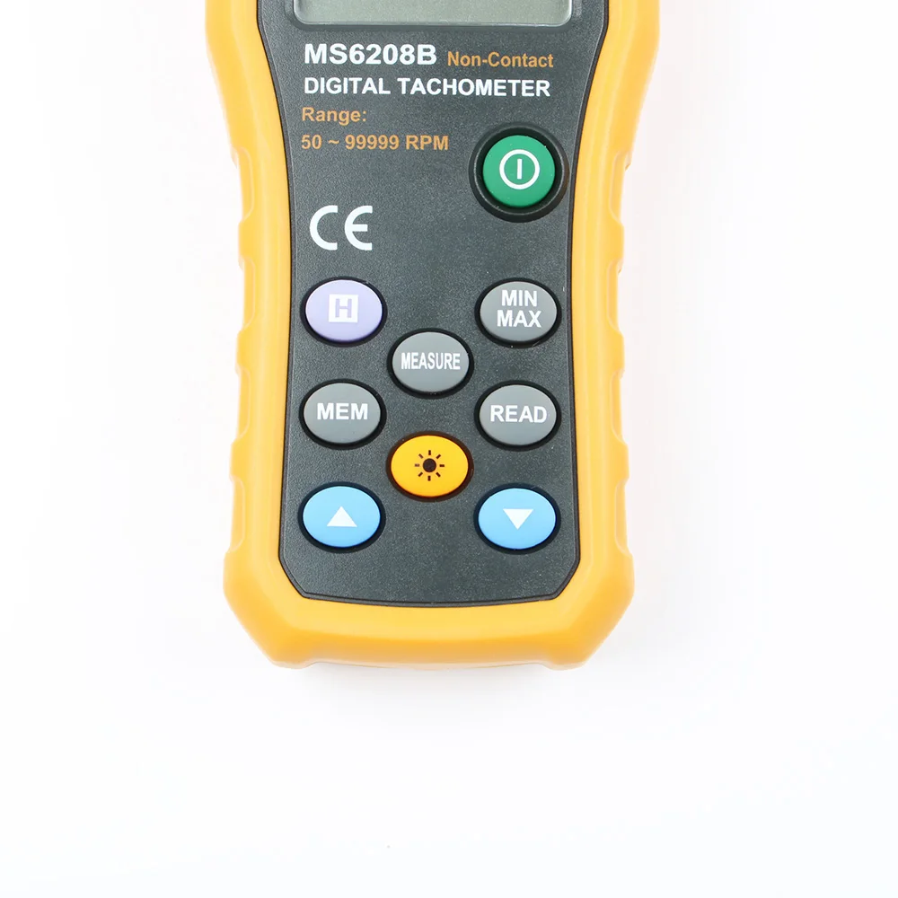 Бесконтактный цифровой тахометр MS6208B с стабильной производительностью 50 rpm--19999rpm