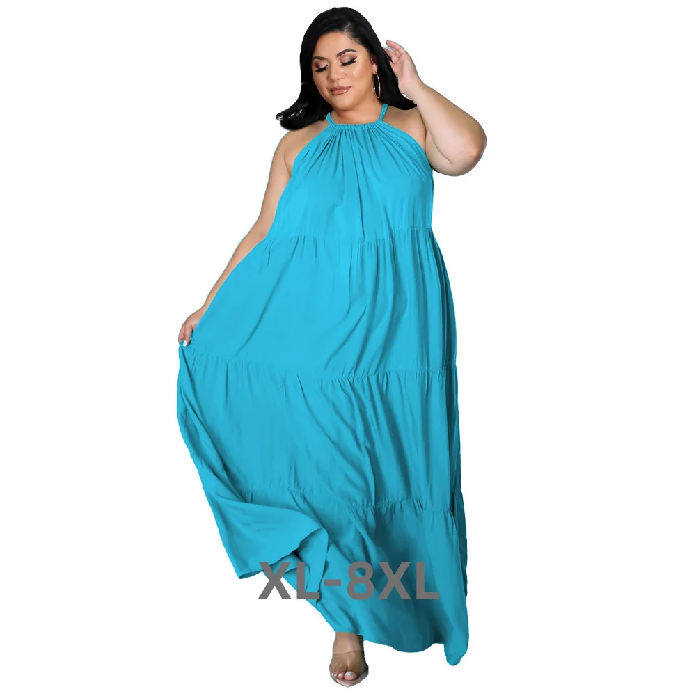 Plus Size Women's Dress Summer Holiday Clothing Wholesale Sexy Casual Loose Full Length Elegant New Dr 3xl 4xl 5xl 6xl