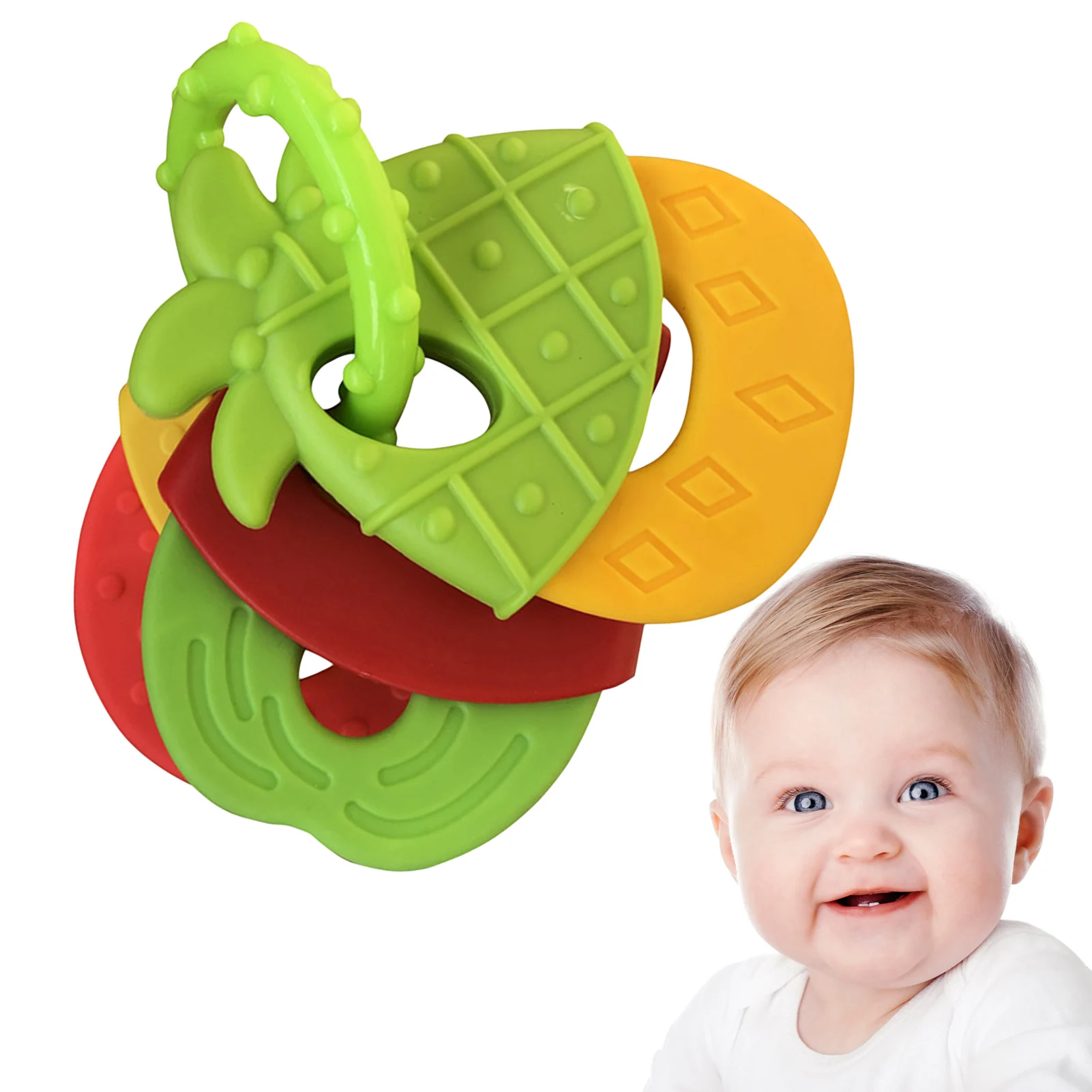 

Baby Teething Toys Soft Silicone Teethers For Toddlers Soft Silicone Fruit Shape Teether Toys For Babies 3-24 Months Toddlers