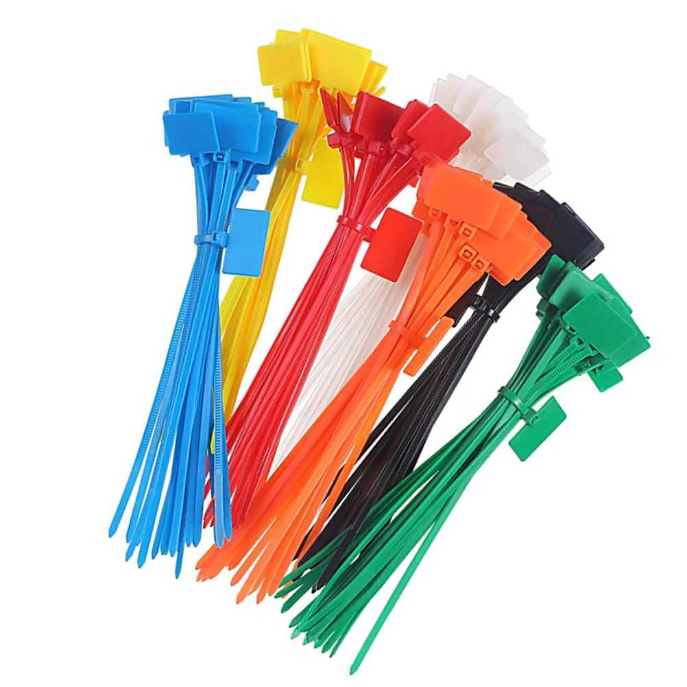 

250 Pcs Plastic Tags Sign Cable Tie Nylon Wire Organizer Disposable Ties Marker