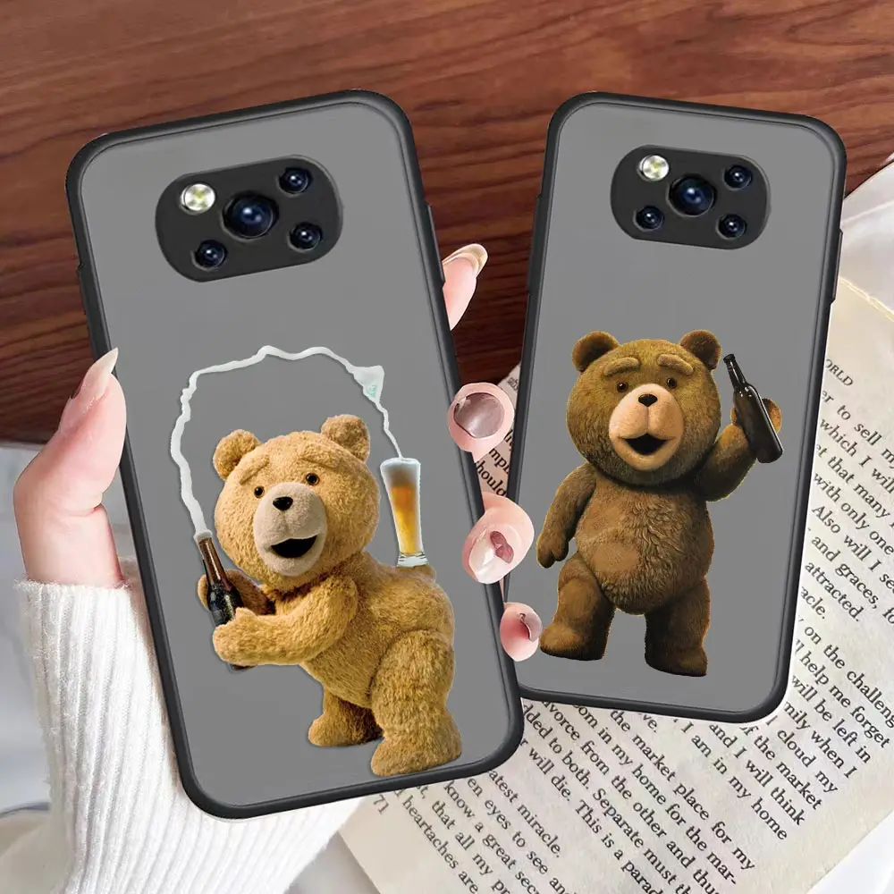 

Naughty T-Teddy Bear Couple Mascot Cartoon Matte Case For Xiaomi Poco M4 Case For Xiaomi Mi Poco F4 X4 M4 X3 M3 F3 GT Note10 Max