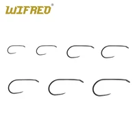 wifreo 10pcs standard dry fly hooks hi carbon steel dry fly fishing hook strong wire 2x wide gap barbless hooks 8 10 12 14 16 18
