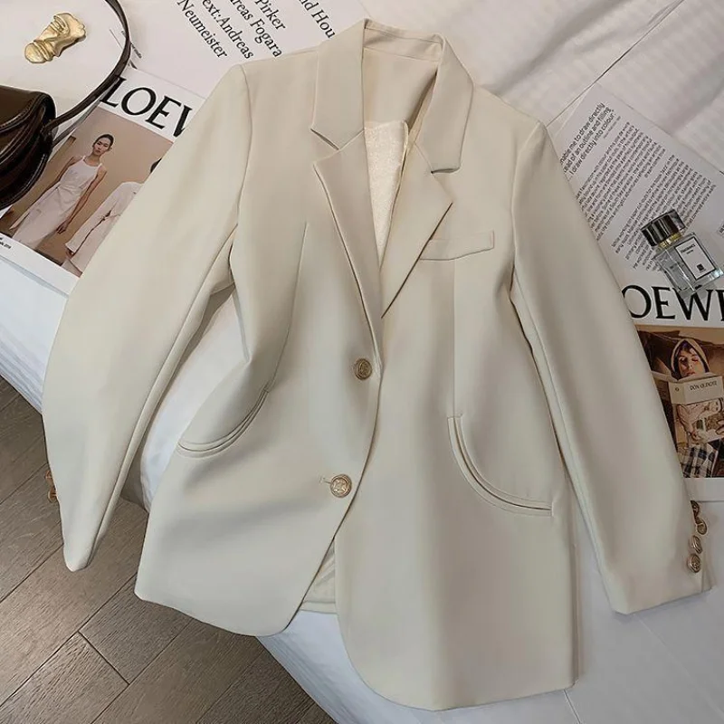 High-end Luxury Designer Clothing Long Sleeve Blazer Women Suit Korean Fashion Spring Autumn Jacket Tops Slim Fit Office Ladies