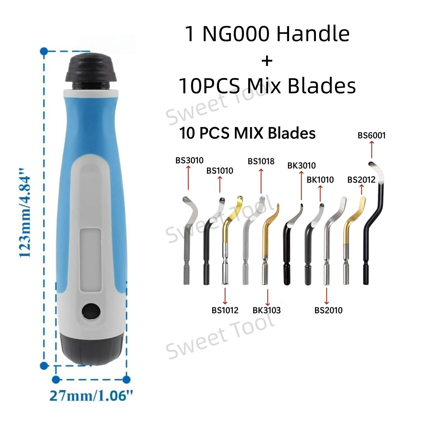 

Набор для снятия заусенцев NG1000 с 10 лезвиями