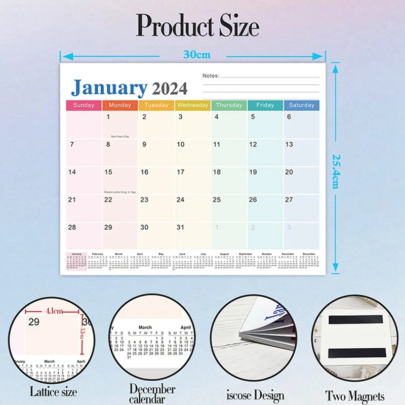 Магнитный календарь для холодильника раньше с января 2024 года по июнь 2025 18 месяцев