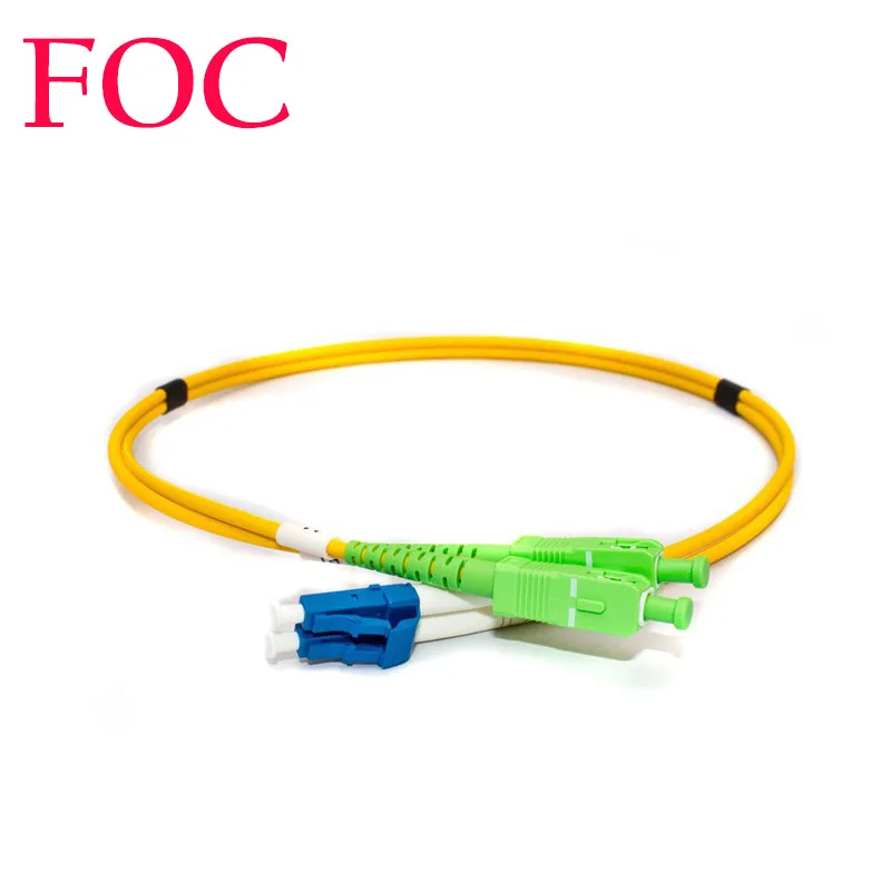 

50Pcs Fiber Optic Cable SC/APC to LC/UPC Singlemode Duplex SM 9/125 3.0mm SC-LC Optical Patch Cord, 1M/2M/3M/5M