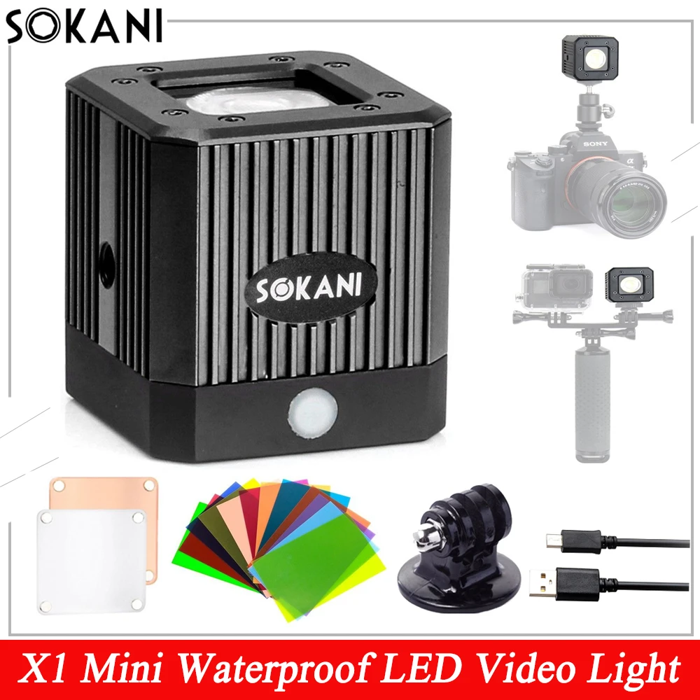

Sokani X1 8W Underwater Waterproof Mini LED Video Light for Smartphone Camera GoPro iPhone Sony Nikon Canon Dji Zhiyun Feiyu Moz