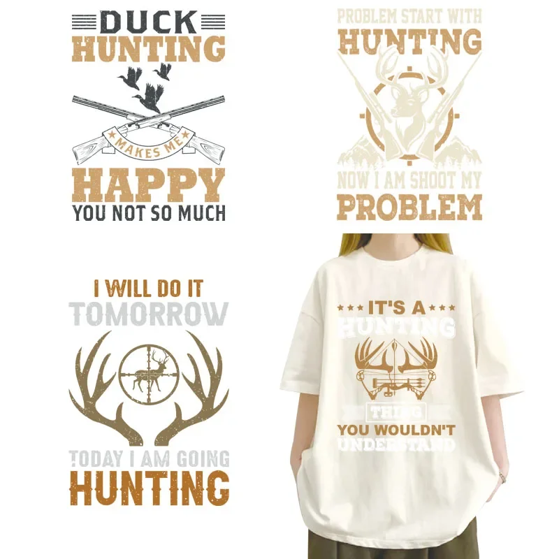 Охотничий Олень в западных лесах перенос утюга на одежду dtf термопечать