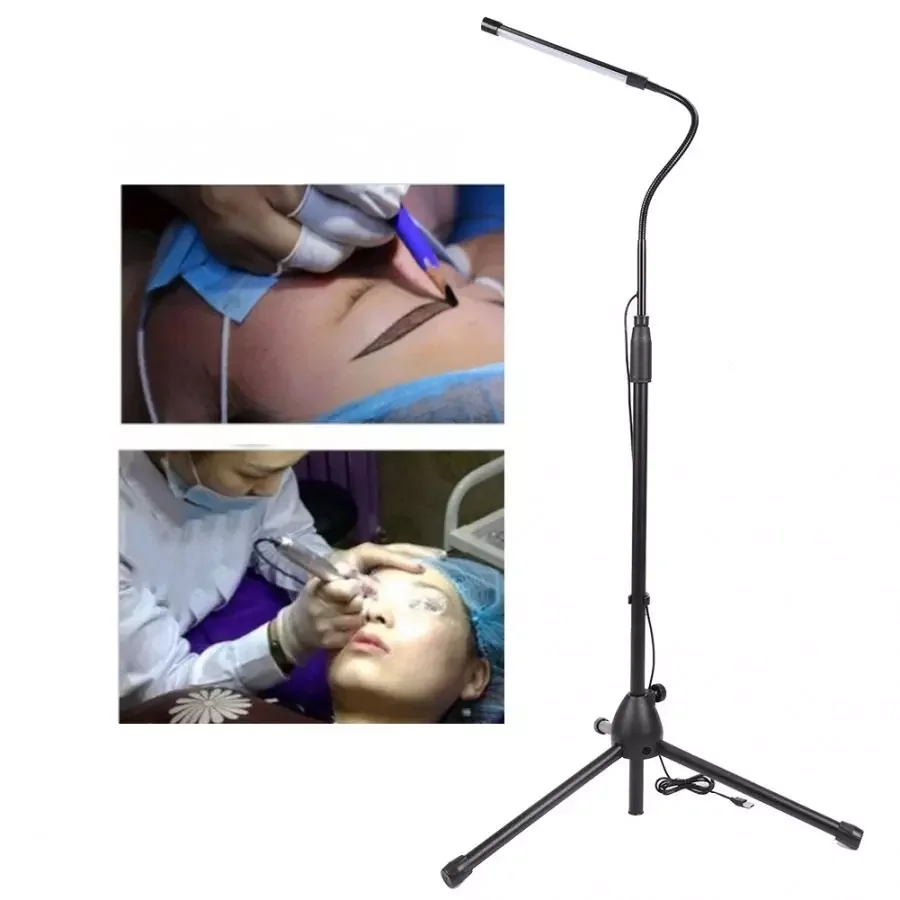 

NEW2023 Adjustable Height Floor LED Light 10 Levels Brightness Room Bed Tattoo Lamp Eye Protection Tripod Study Room for Nail Ar