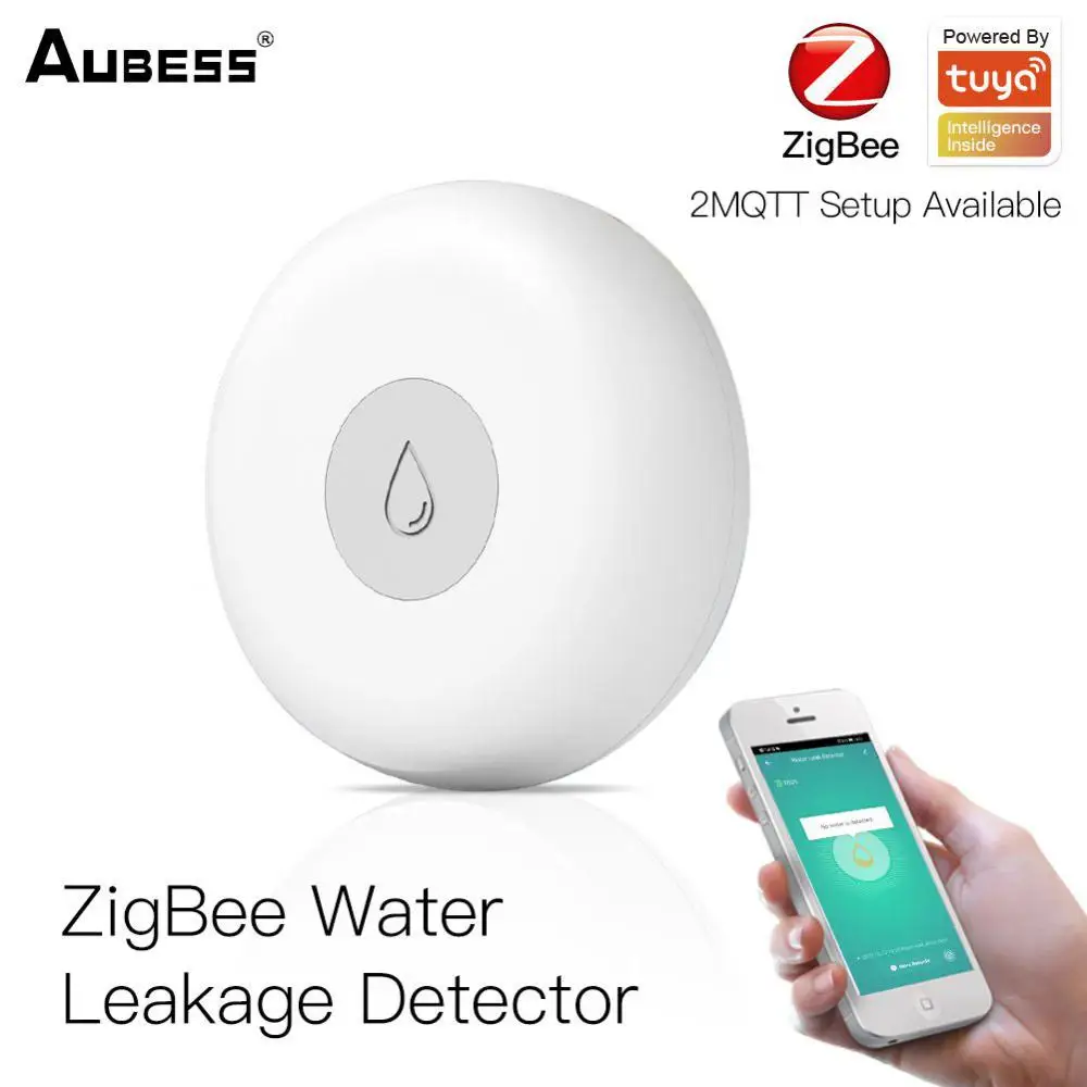

Датчик утечки воды Tuya Zigbee, детектор утечки воды с оповещением об обнаружении перелива, хаб для умного дома для охранной работы с системой уп...