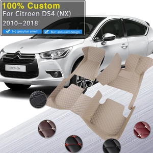 Car Floor Mats For Citroen DS4 DS 4 NX 2010~2018 Anti Dirty Pad Durable Rugs Leather Mat Waterproof Carpets Car Accessories 2017