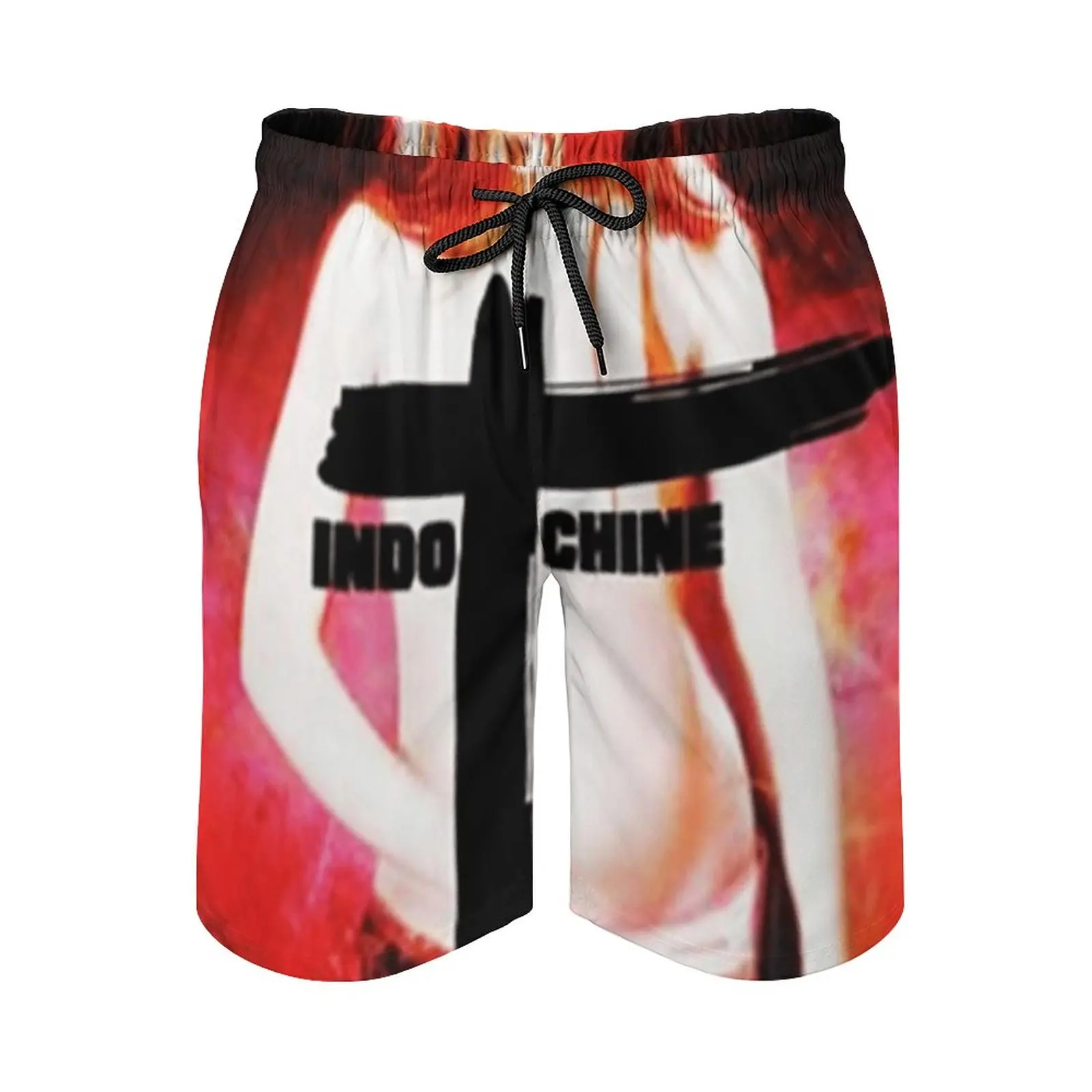 

Beach Pants Anime Causal Amazing Rock Band Indochine Logos Album Breathable Quick Dry Casual Graphic Running Adjustable Drawcord