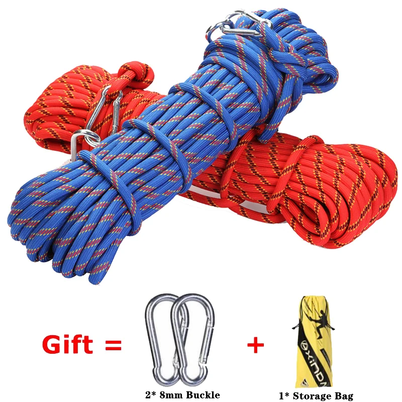 

10M-30M Auxiliary Climbing Rope Outdoor Rescue Rope Mountaineering Safety Rope for Camping Hiking Survival Equipment (Diam 10mm)