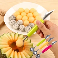 2 in 1 double head carving knife fruit watermelon ice cream ball spoon stainless steel stacking spoon household kitchen tool