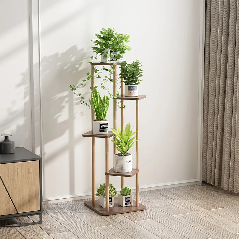 

9 Tier Bamboo Plant Stand Tall Corner Indoor Flower Pot Holder Nordic Display Rack for Living Room Bedroom Balcony