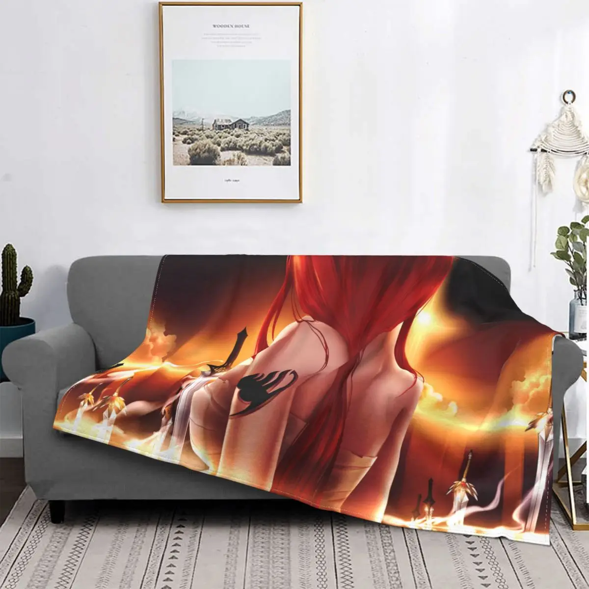 

Декоративное одеяло для дивана с изображением сказочного хвоста, эрзы, Алы, рождественские подарки, ультра мягкое крутое одеяло из микро-фл...