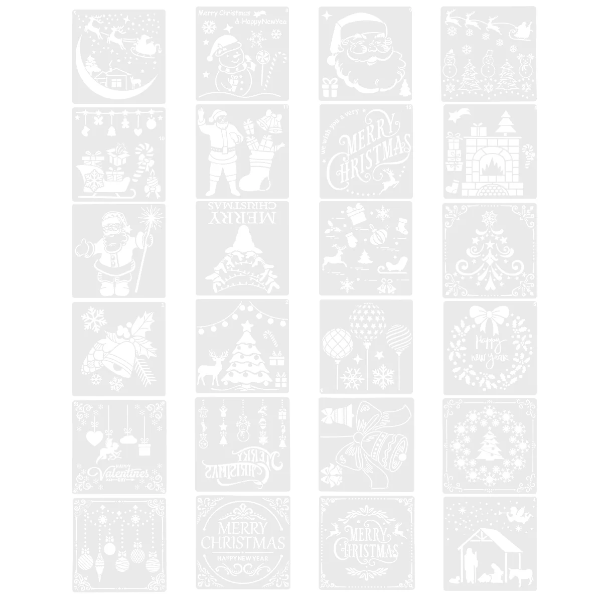 

Stencils Christmas Painting Drawing Templatekid Reusableon Wood Santa Claus Merry Holiday
