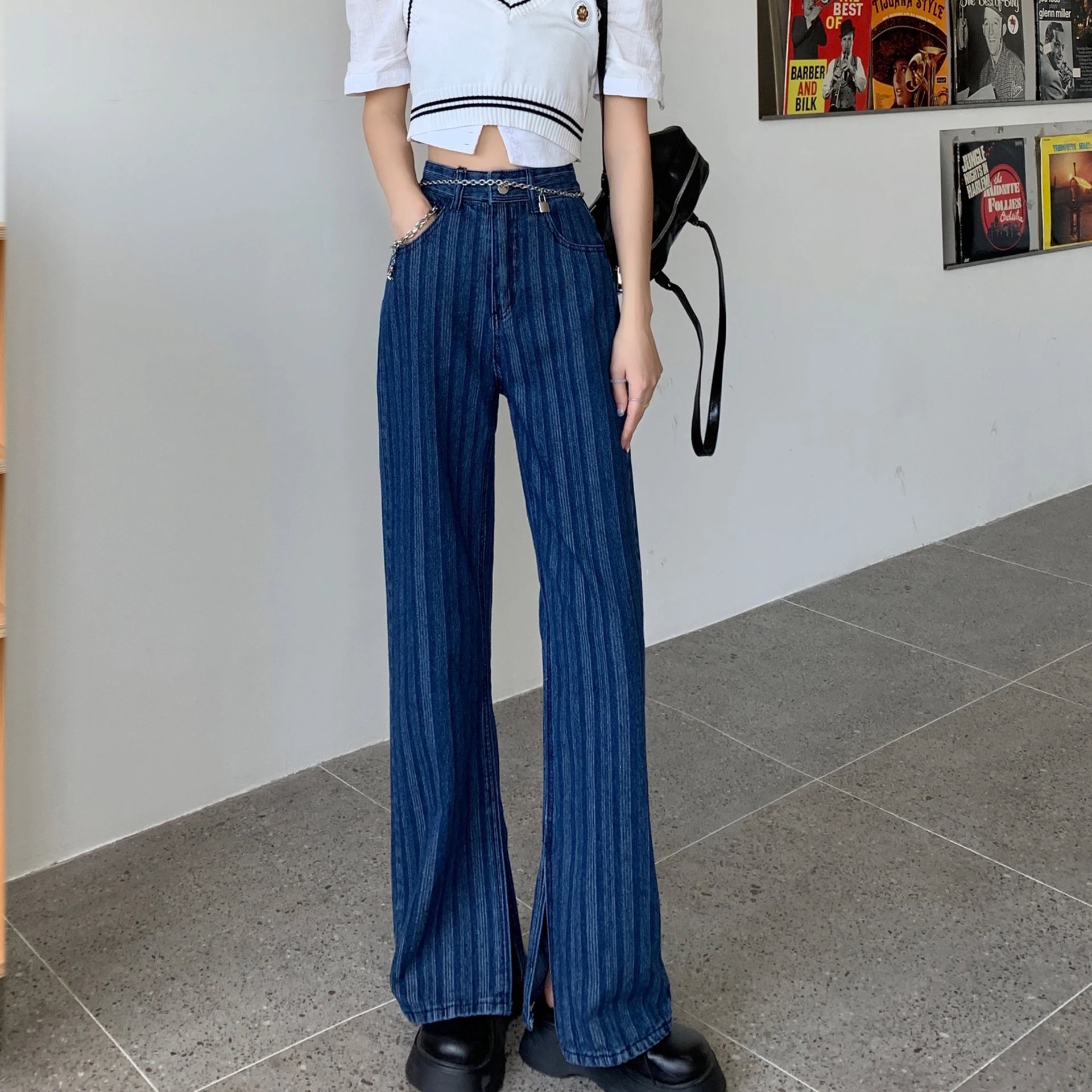 2023 Wide Pants Cowboy Pants for Women Clothing Jeans Y2k Women's Clothing High Waisted Jeans Woman Clothes Harajuku Fashion