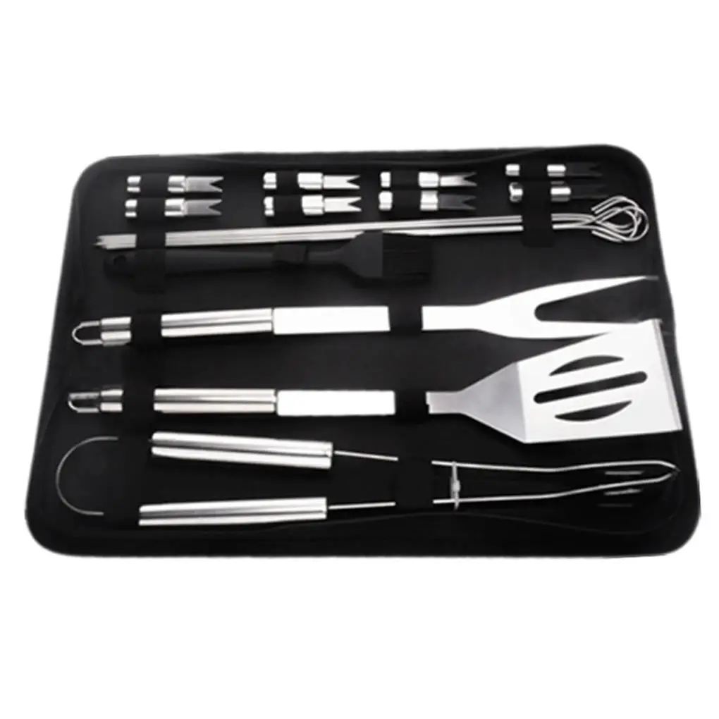 

Набор инструментов для барбекю из нержавеющей стали, комплект из 3/5/7/9/16/18/20 предметов, для приготовления пищи на открытом воздухе, для кемпин...