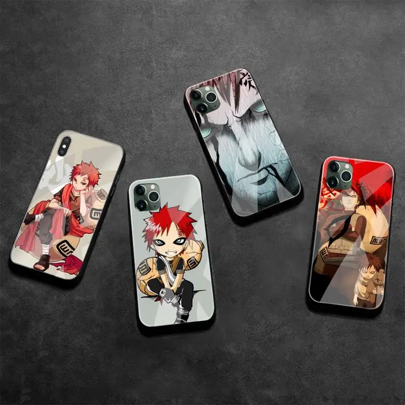 

Anime Naruto Gaara Phone Case Tempered Glass For iPhone 13 12 Mini 11 Pro XR XS MAX 8 X 7 Plus SE 2020 cover