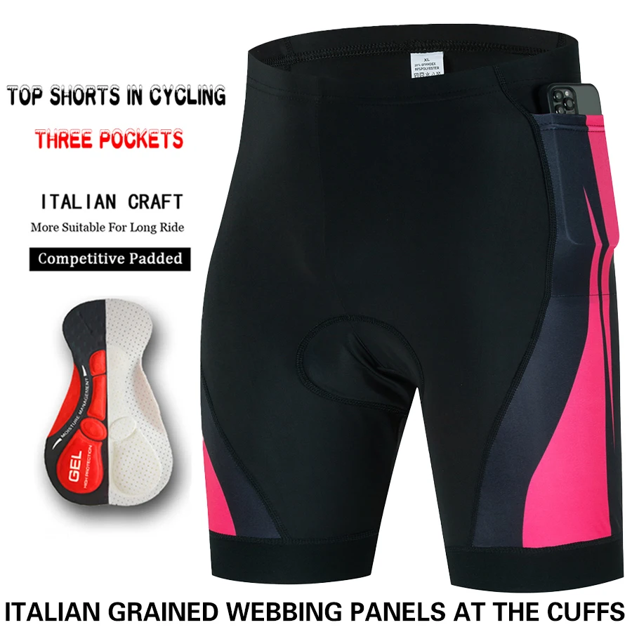 

3 pockets Men Cycling Bib Shorts With Pocket UPF 50+ Latest Generation Quick-dry Polyester Competitive Edition Series Bib Shorts