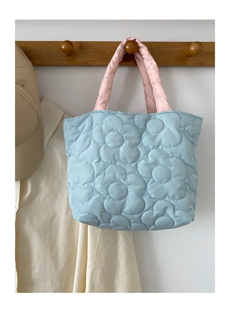 Bentoy Milkjoy Women's Cotton Handbags Mini Shoulder Bag Purses Flower Canvas Tote Bag Open Sweet Small Storage Satchel Girl