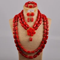 red coral jewelry set fashion african wedding coral necklace bridal jewelry sets