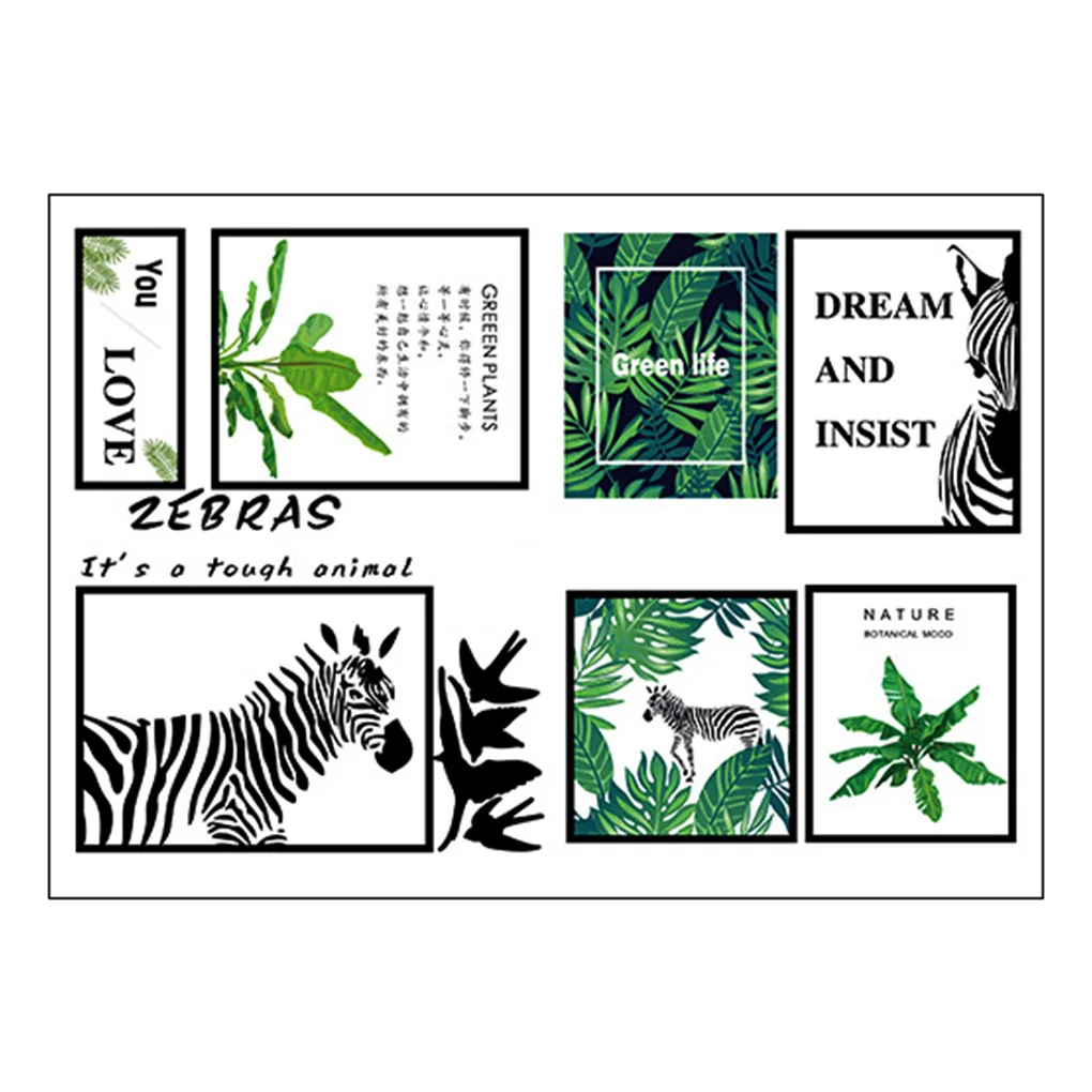 

Наклейка на рамку с изображением зеленых растений, Современное украшение в скандинавском стиле для крыльца, прикроватного столика, рестора...