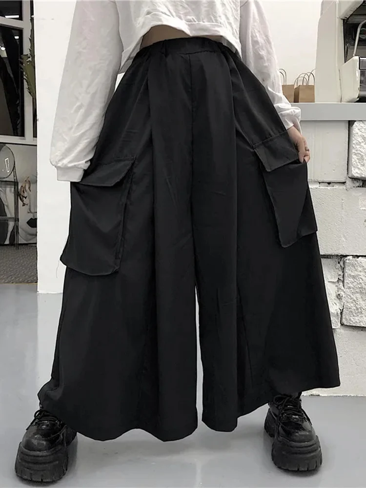 

Y2K Women Streetwear Techwear Black Cargo Korean Gothic Harajuku Parachute Baggy Track Pants Wide Leg Joggers Trousers Clothes
