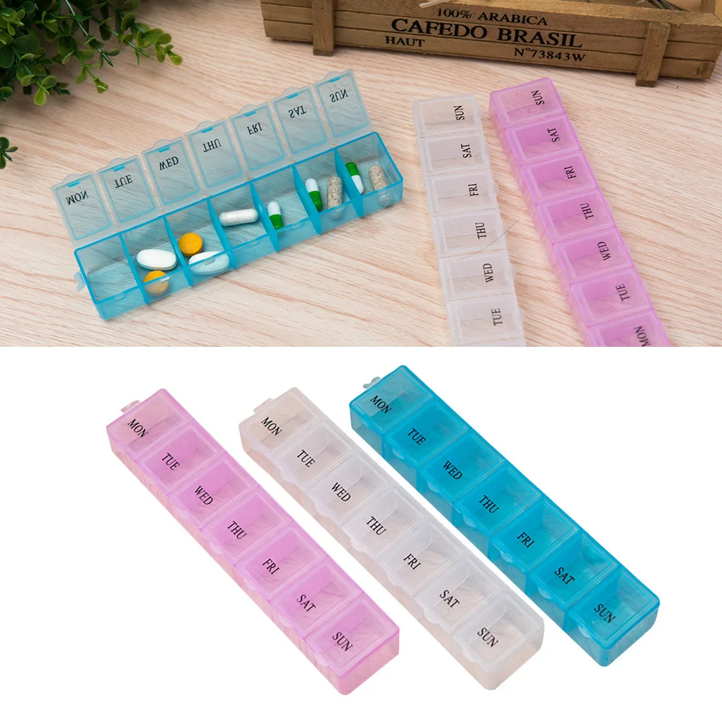 

Дорожная коробка для таблеток, контейнер-органайзер для хранения лекарств, пластиковый чехол для таблеток с отдельной решеткой